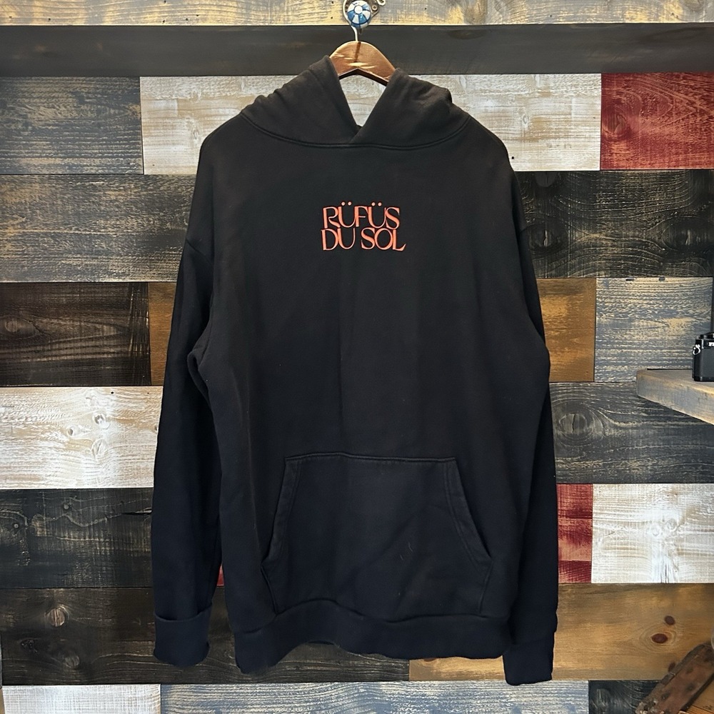 Rufus Du Sol Surrender Tour 2022 Black Graphic Hoodie Mens L RDS Concert Merch